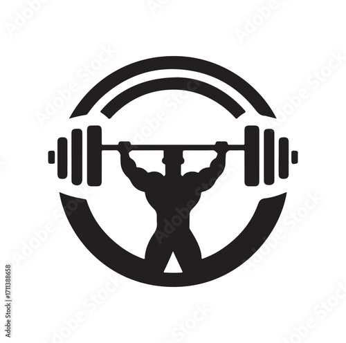 Gym logo and vector silhouette 