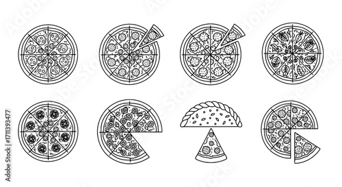 Delicious Pizza Variety A Collection of Pizza Slices