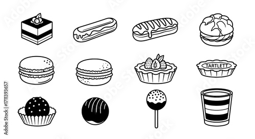 Assortment of Delicious Desserts and Pastries