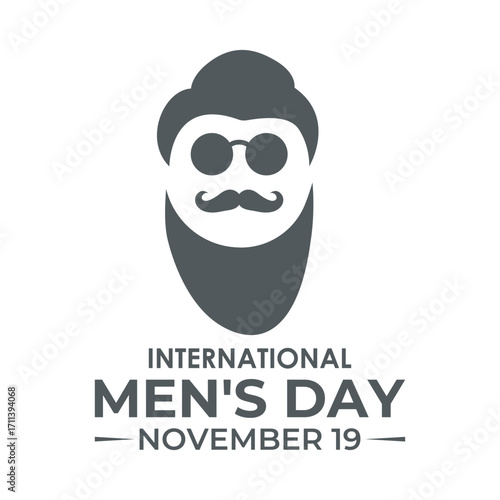 International Men’s Day, observed on November 19, honors men’s contributions, promotes health, gender equality, well-being and respect for a better world. For banner, social media, poster design. eps