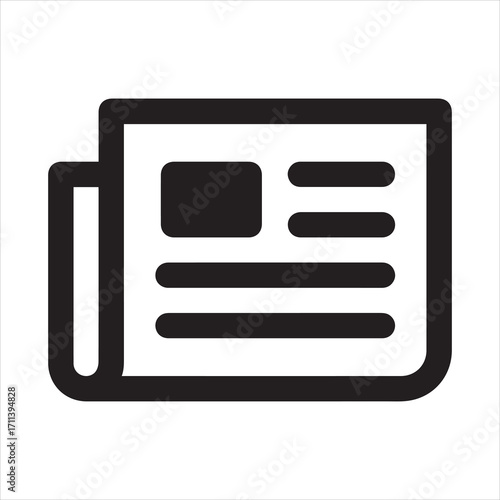 Newspaper breaking news line art icon for apps and websites