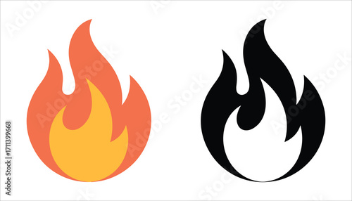 Fire Flame Icon Vector Illustration