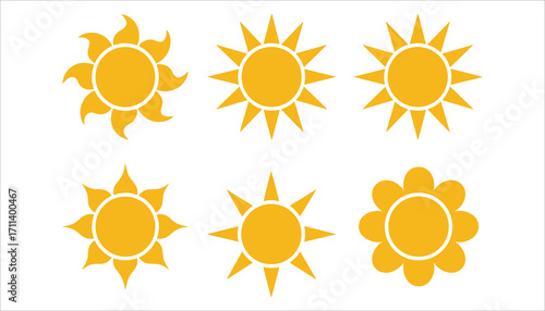 Sun Icon Vector Set Illustration Collection