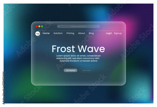 Hero sectionModern Frost Wave UI Interface Showcase Website Design Creative Presentation Digital Art Clean Design Login Page Startup
