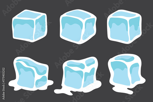 set of ice cube good for sticker, badge, element design, print design, etc