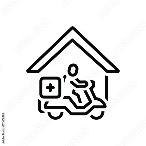Black line icon for collection
