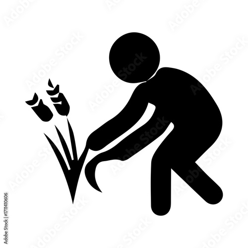 Farmer harvesting icon