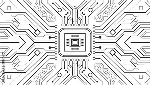 Electronic Circuit Board with.Technological industrial.Engineering, Electrical Network