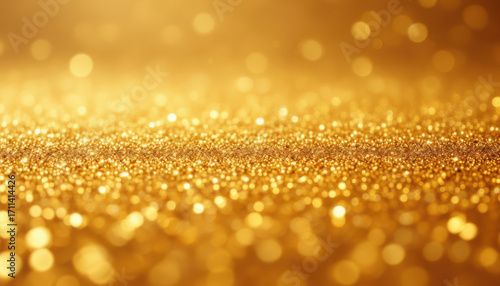Golden glitter background with bokeh effect