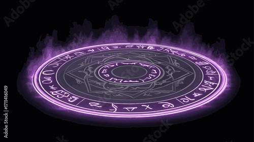 Magic circle with purple glow