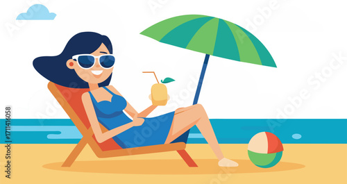 young woman on the beach
