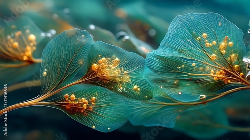 Stunning close view of glowing algae high resolution picture