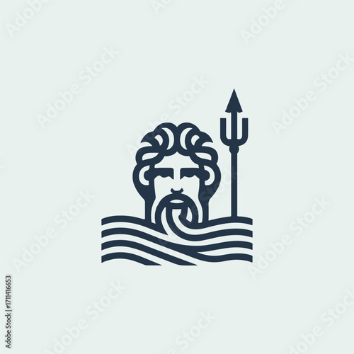 Poseidon God Logo