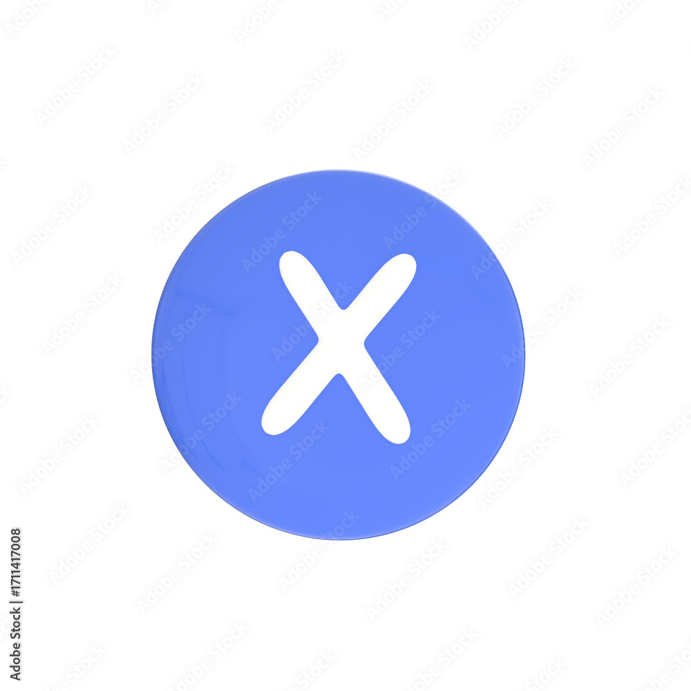 Obraz premium 3D cancel cross icon