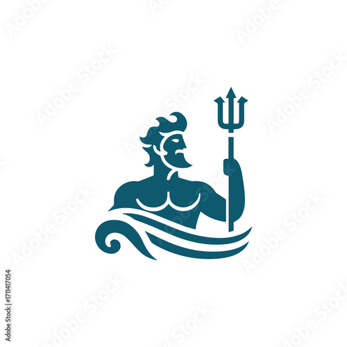 Poseidon God Logo