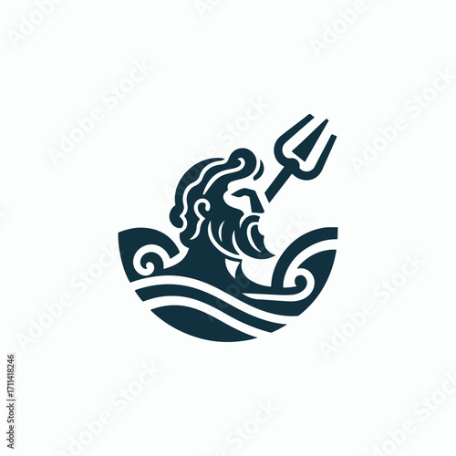 Poseidon God Logo