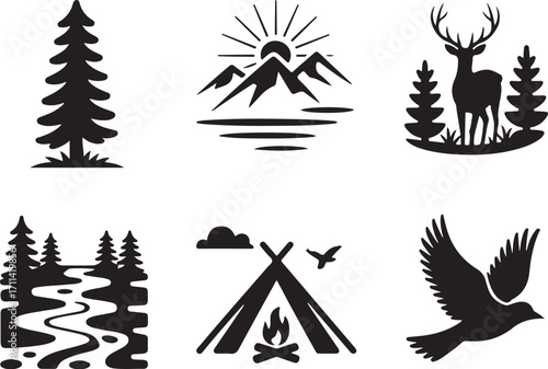 Explore nature's beauty with these iconic adventure graphics