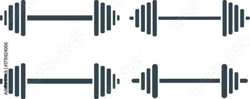 Minimalist dumbbell pair set simple fitness equipment icon graphic design element silhouette
