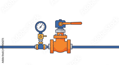 Stylized illustration of a safety valve assembly on a high-pressure line