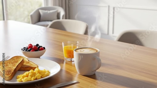 Wallpaper Mural Breakfast spread on bright table Torontodigital.ca