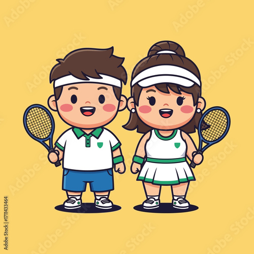 Tennis Players Cartoon