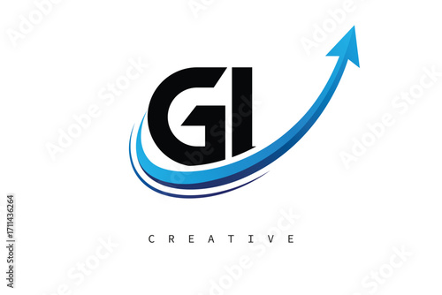 GI Letter Logo with Dynamic Arrow Swoosh – Modern Business Branding, Growth, Progress & Innovation Symbol Free Download GI Letter Logo with Dynamic Arrow Swoosh – Modern Business Branding, Growth, Progress & Innovation Symbol - GFXLoad