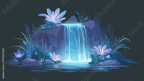 Fantasy waterfall scene