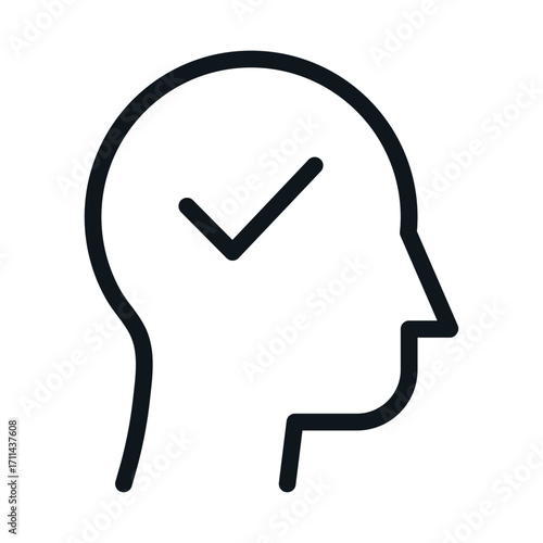 Clear Thinking Line Icon of Intellectual Honesty Icon Set