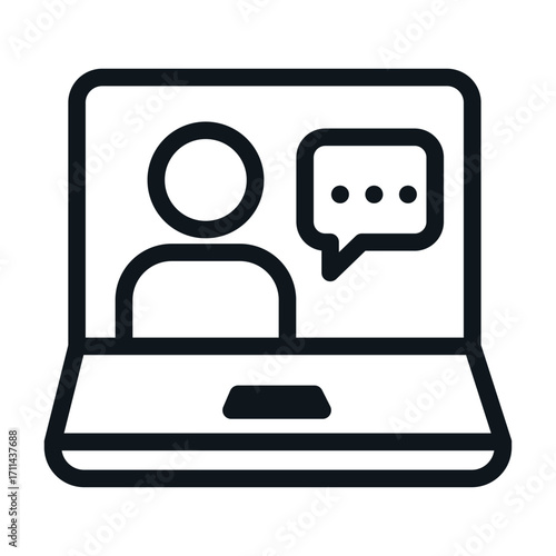 Online Communication Line Icon of Distance Learning Icon Set