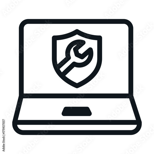 Cybersecurity Training Line Icon of Vocational Training Icon Set