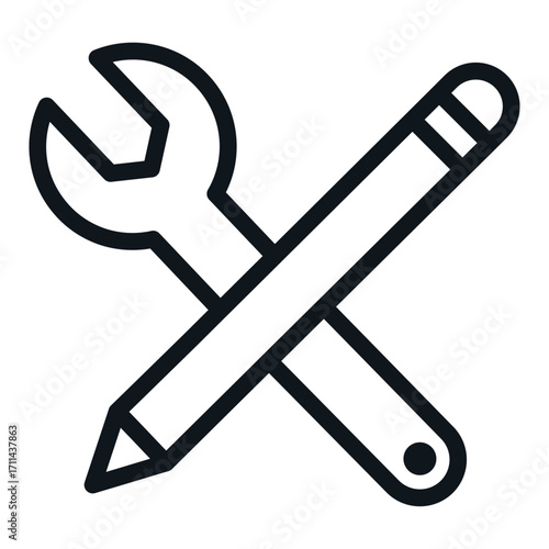 Tools Icon Line Icon of Vocational Training Icon Set