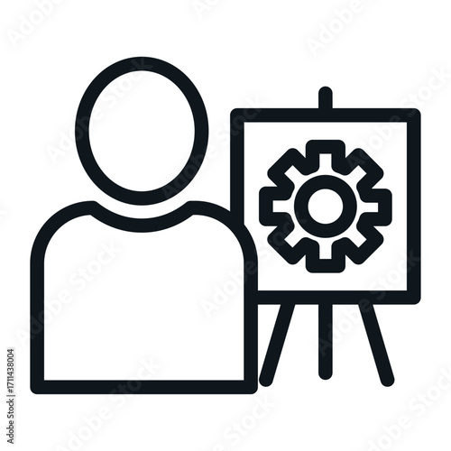 Technical Training Line Icon of Apprenticeships Icon Set