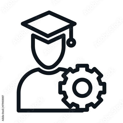 Graduate Engineer Line Icon of Apprenticeships Icon Set