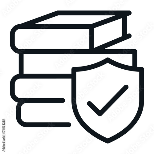 Certified Books Line Icon of Competency-Based Education Icon Set