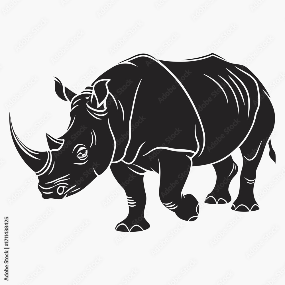 Obraz premium rhino on white background