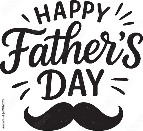 Happy Father’s Day Typography – Mustache Retro Design