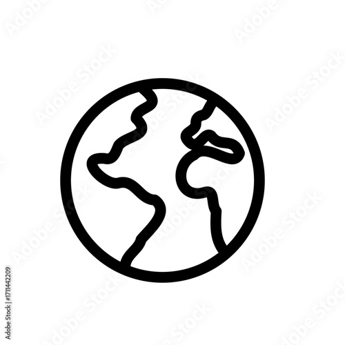 World Map Anthropology Line Icon of Anthropology Icon Set
