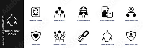 Sociology Line Icon Set