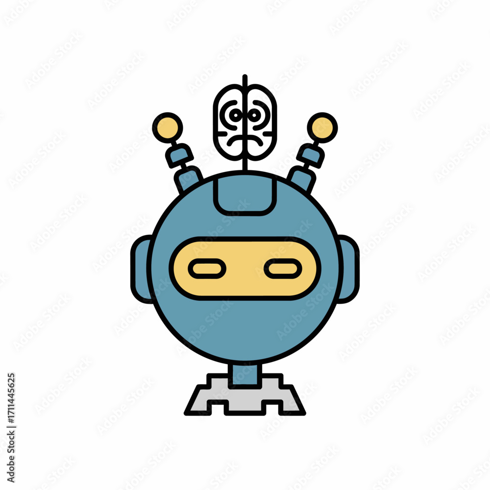 Fototapeta premium A detailed illustration of a friendly robot with a unique design and a creative appearance.