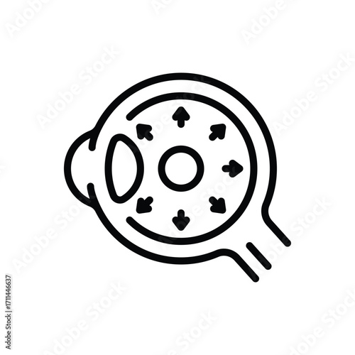 Black line icon for glaucoma screening