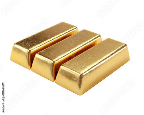 Three gold bars stacked (3)