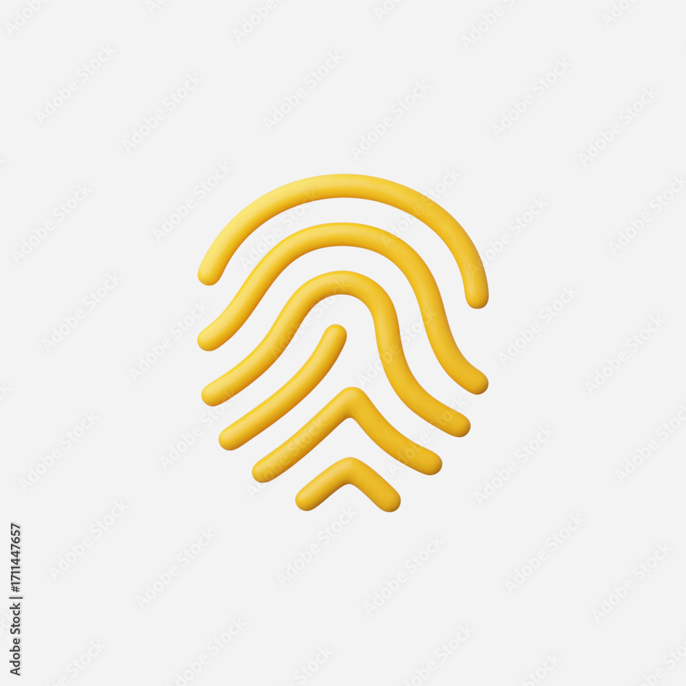 Obraz premium 3d Realistic Fingerprint icon vector Illustration