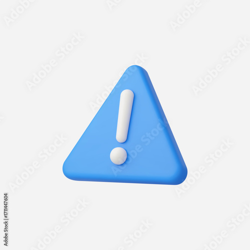 3d Realistic Warning or Exclamation Mark icon vector Illustration