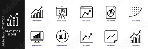 Statistics Line Icon Set