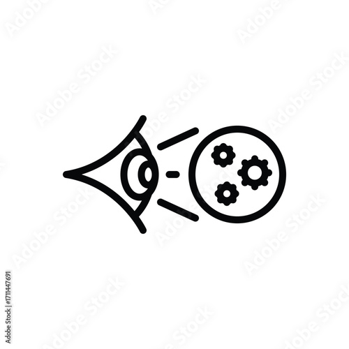 Black line icon for eye cancer