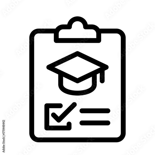 Graduation Requirements Line Icon of Lesson Planning Icon Set