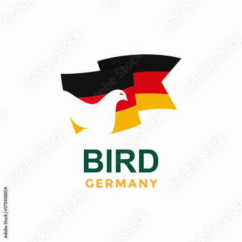 bird and Germany flag in negative space logo