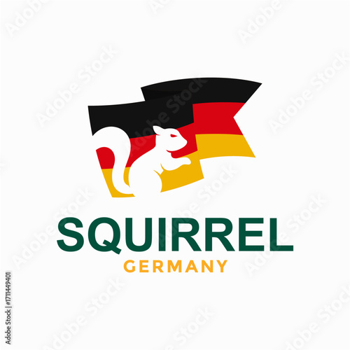 squirrel and Germany flag in negative space logo