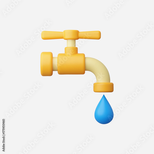 3d Realistic Save water icon vector Illustration