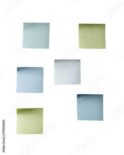 Abstract graphic design. Multiple pastel-colored squares with pixelated borders against a dark background